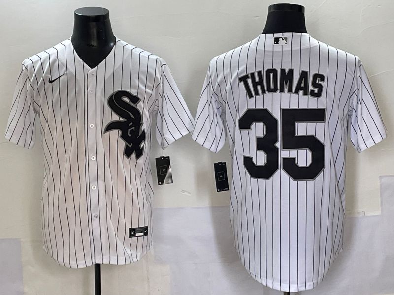 Men 2025 Chicago White Sox #35 Thomas White Stripe Game Nike MLB Jersey style 1->chicago white sox->MLB Jersey